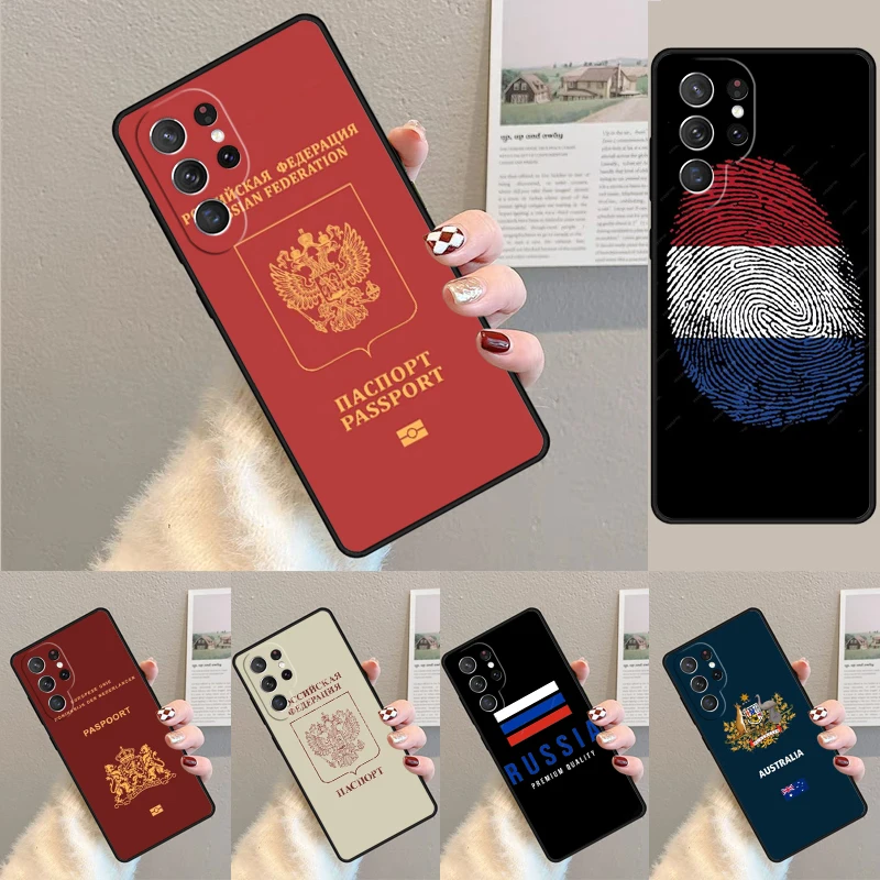 

Russian Passport Flag TPU Phone Case For Samsung Galaxy note 10 pro S26 S25 S24 S23 S22 Ultra Plus S21 FE S20 Shockproof Cover