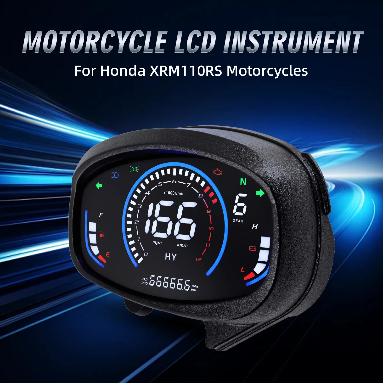 Full-color LED Display Motorcycle Accessories Speedometer Odometer Moto Digital Meter assembly Dashboard for Honda XRM 110RS