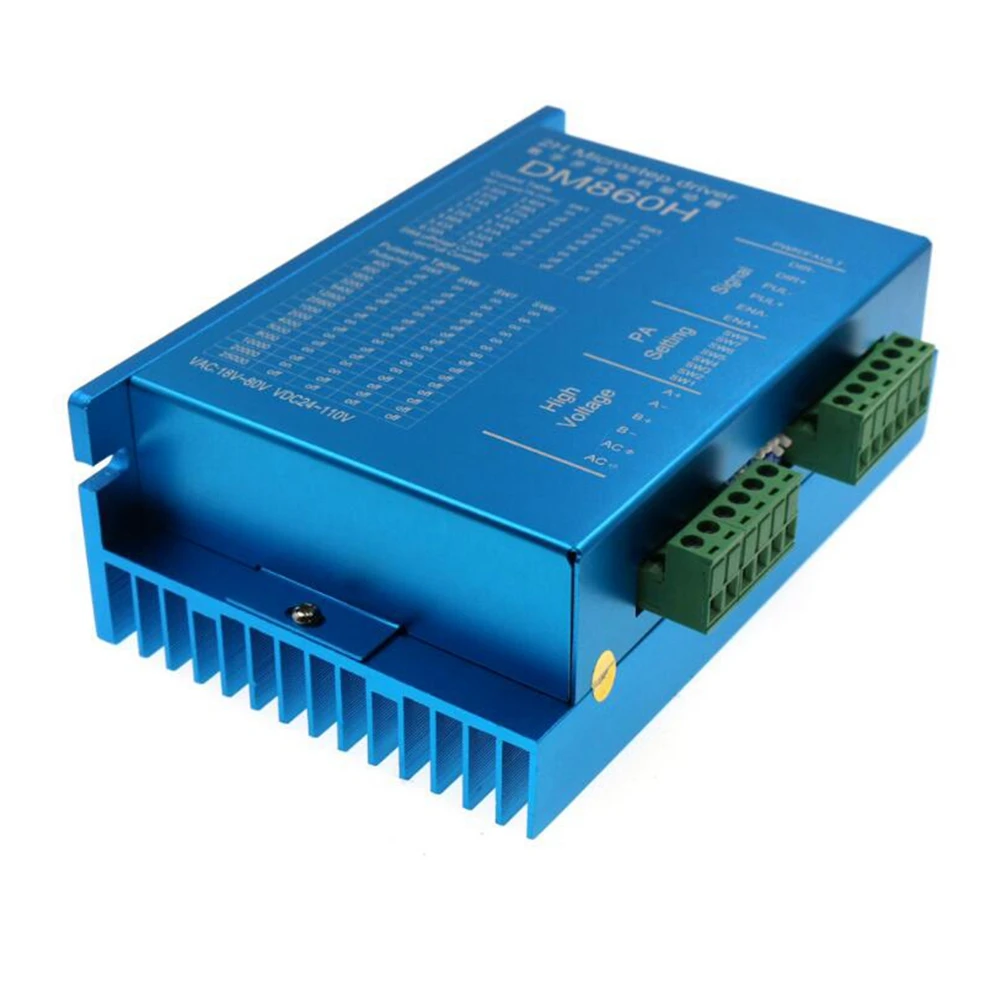 DM860H DSP Digital 57 / 86 Stepper Motor Driver with Fan 2-Phase Nema23,34 DMA860H 7.2A, 18-80VAC for Printing CNC Drive