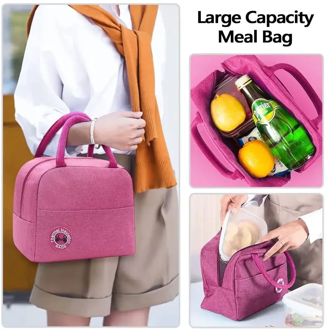 Bolsa de almuerzo aislada para mujer Bolsa de almuerzo reutilizable con cremallera impermeable para hombres y mujeres Bolsa de almuerzo portátil para picnics de oficina