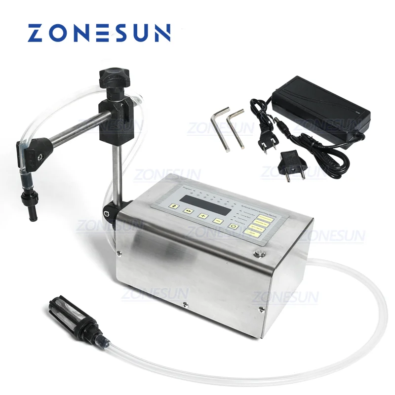 ZONESUN Electrical Filler Automatic Bottle Liquid Filling Machine Bottling Equipment Water Diaphragm Pump 5-3500ml Stainless