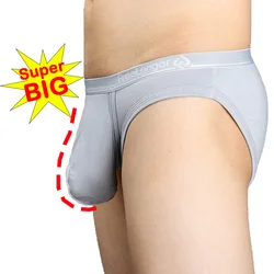 Man Ultra-Low Briefs with Super Big Penis Pouch Modal Elastic Sexy Lingerie for Long Cock Gay Special Plus U-convex Boxer Erotic