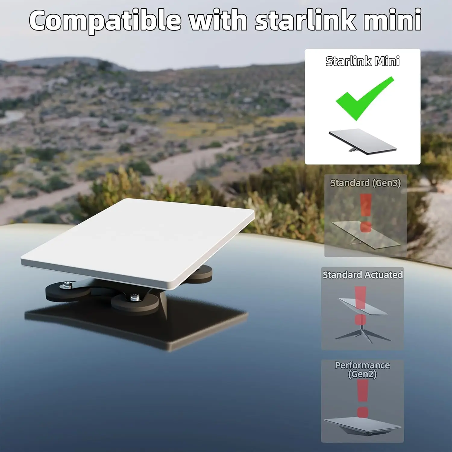 Suporte Magnético para Carro para Starlink Mini Ultra Forte 220LBS Suporte Universal de Antena para RV Van Caminhão Barco Iate V