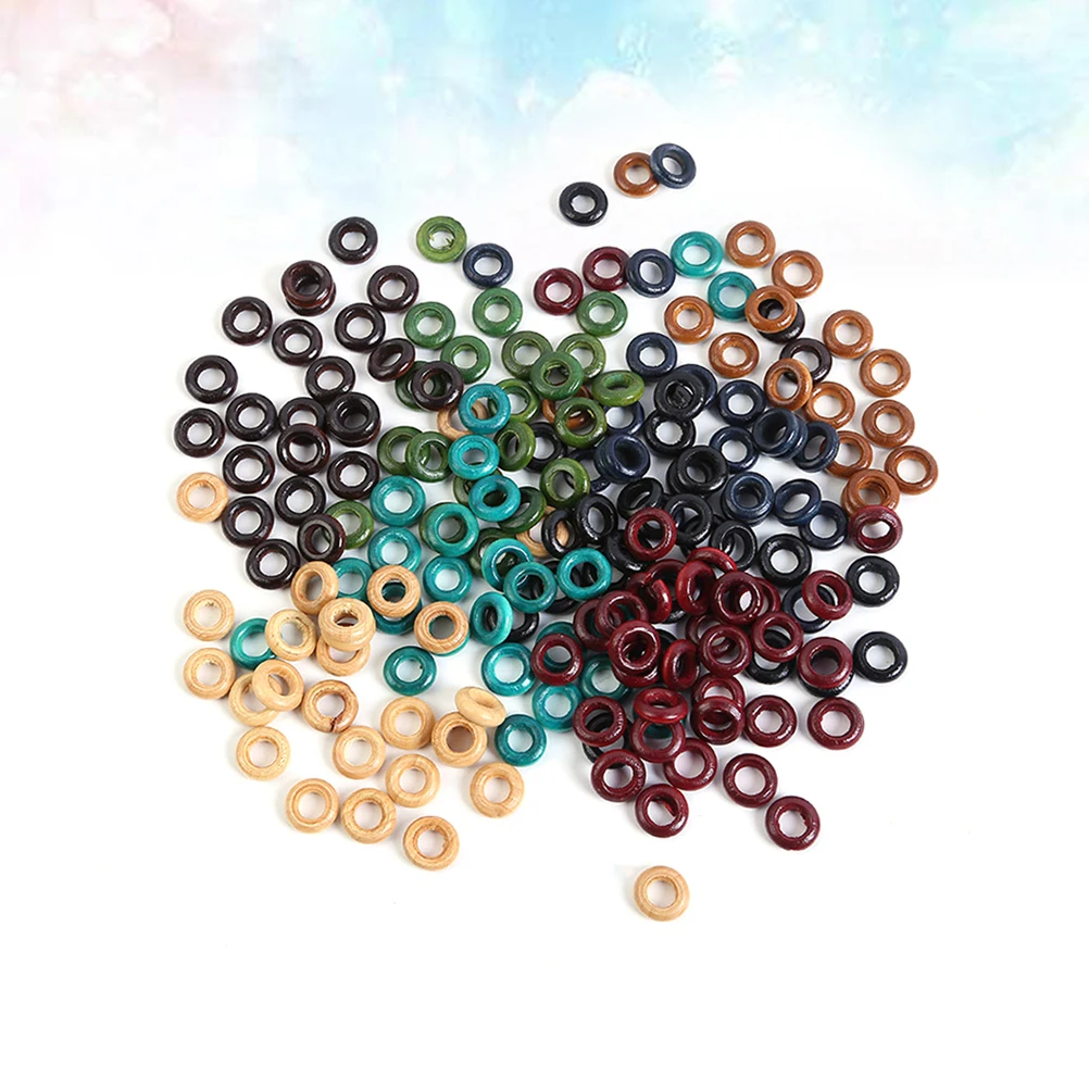 

800pcs Hair Extension Beads Dreadlock Cuffs Braids Wooden Accessories Rings Safe Colorful Fashion Easy Install Remove