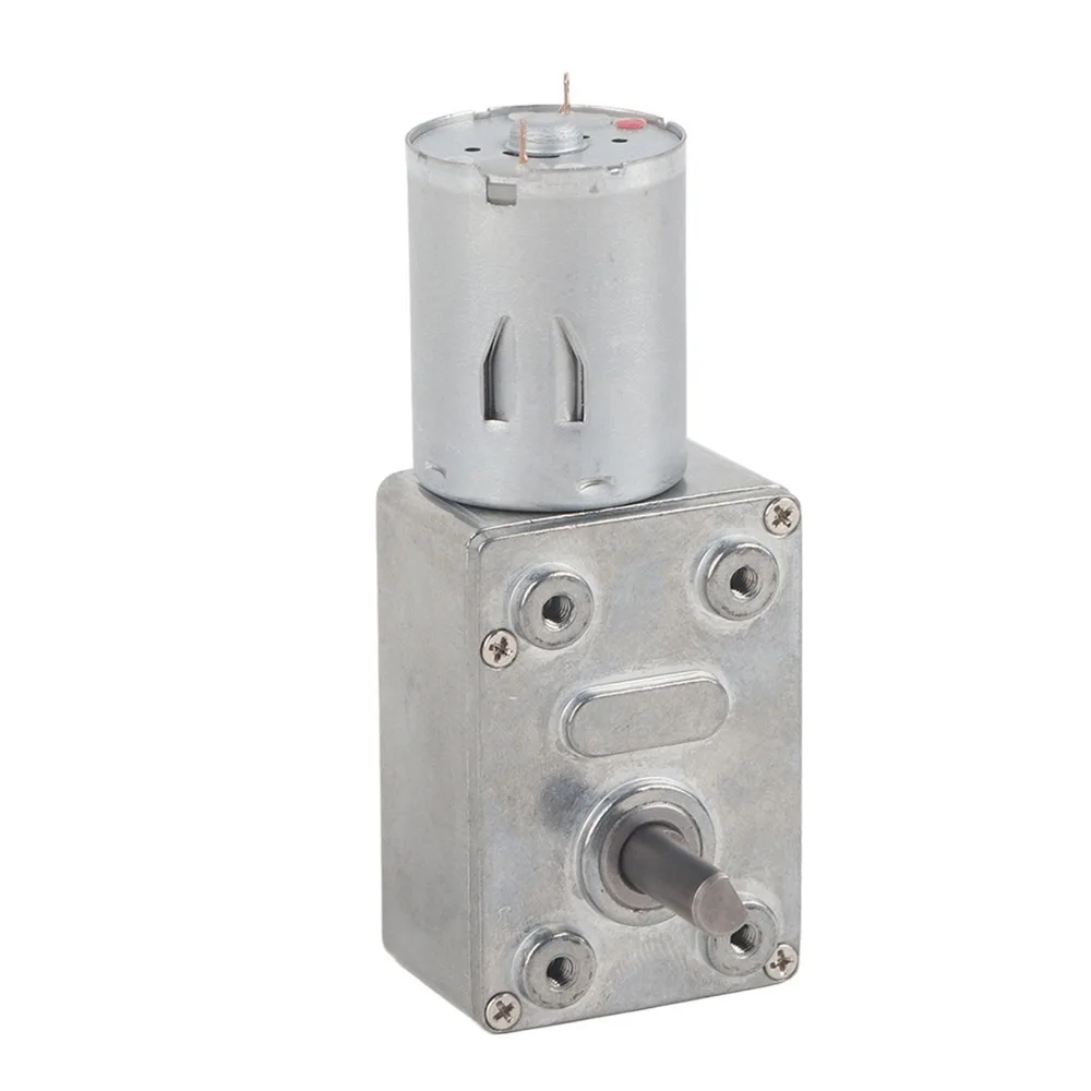 DC 12V Worm Gear Motor 62RPM 6RPM 20RPM Reversible Reduction Gear Motor Double Shaft High Torque Geared Motor
