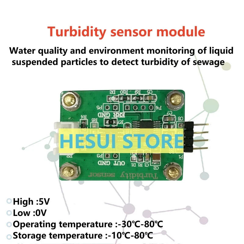 Turbidity sensor Kit Liquid suspended particles Water quality environmental monitoring test sewage turbidity module