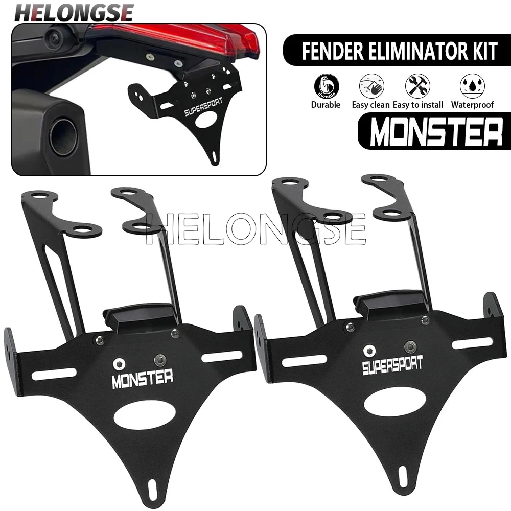For DUCATI Supersport 939 950 Monster 797 659 821 1200 R S 2017- 2025 Fender Eliminator Tail Tidy LED Light License Plate Holder