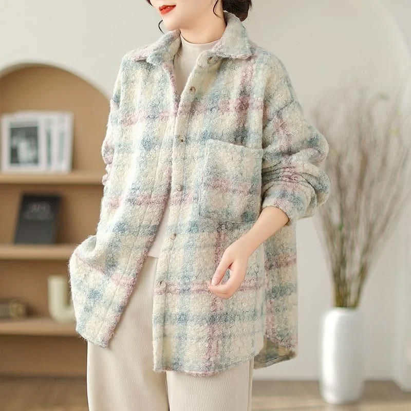 

Fleece Coats for Women Vintage Winter Cardigans Long Sleeve Jackets Casual Aesthetic Polar Fleece Shirts Korean Style Women Tops