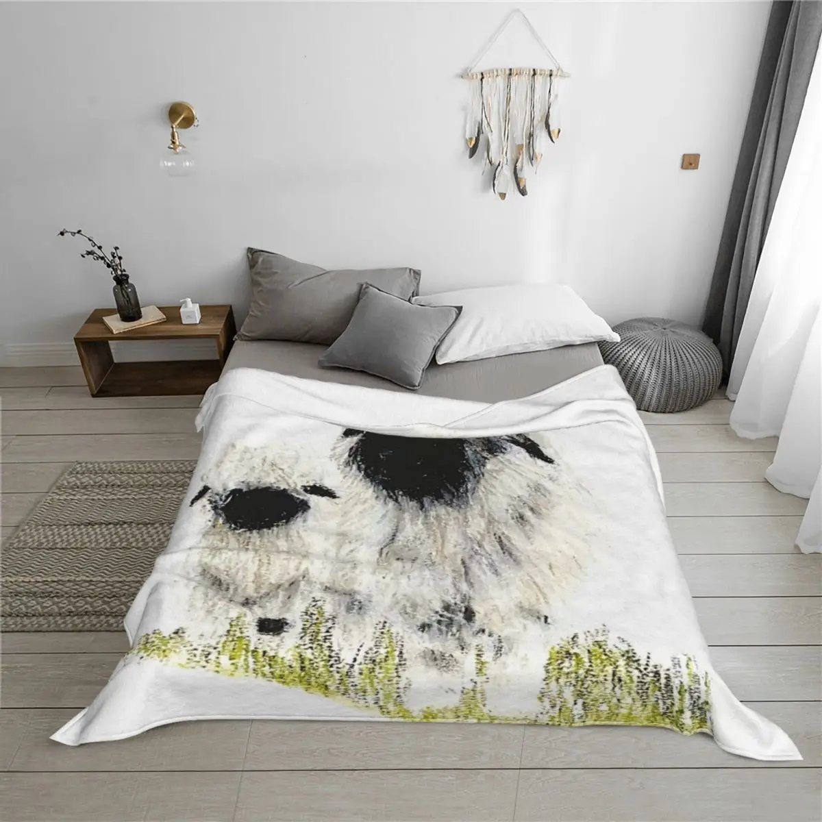بطانية Valais Blacknose Sheep من Sam Coull Throw Blanket Hair Thermal manga Luxury Designer Blankets #3