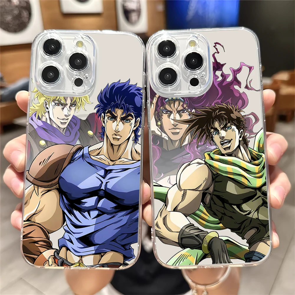 Anime J-JOJO Jotaro Kujo Phone Case for iPhone Plus 11 13 12 14 15 16 Pro Max Transparent Shell Magsafe Magnetic Wireless Cover