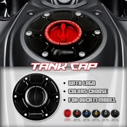 CNC Keyless Racing Quick Release Motorcycle Tank Fuel Caps TWM-Gas Cover for DUCATI DIAVEL 1260 HYPERMOTARD MULTISTRADA 950 1200