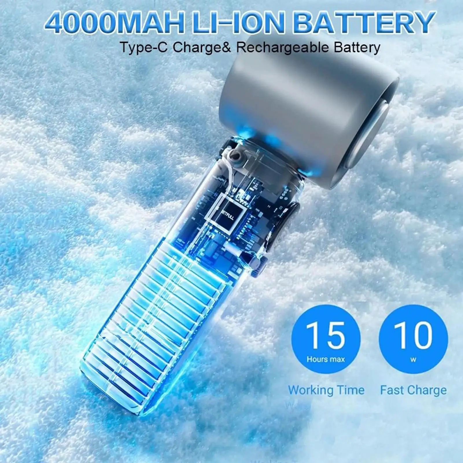 

Портативные вентиляторы с длинной батареей 15 часов, 12 Вт, 4000 мАч, ручной мини-вентилятор со светодиодным дисплеем, 100 скоростей, перезаряжаемый тихий ручной вентилятор