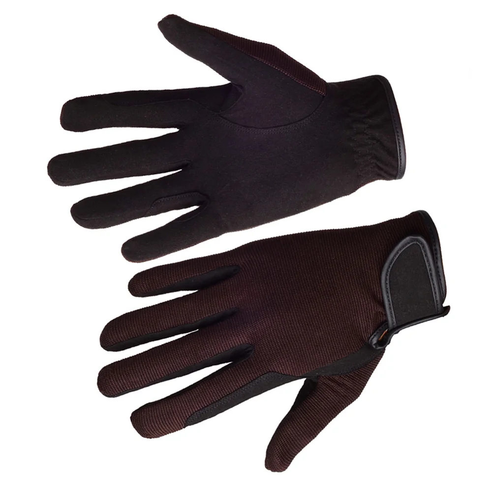 زوج واحد من قفازات ركوب الخيل الاحترافية للجنسين قابلة للتنفس من الألياف الدقيقة قابلة للتعديل مقاس قفازات تدريب الفروسية