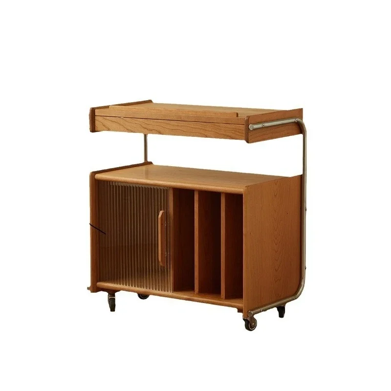 

Solid wood bookcase, Nordic glass door storage, living room and bedroom