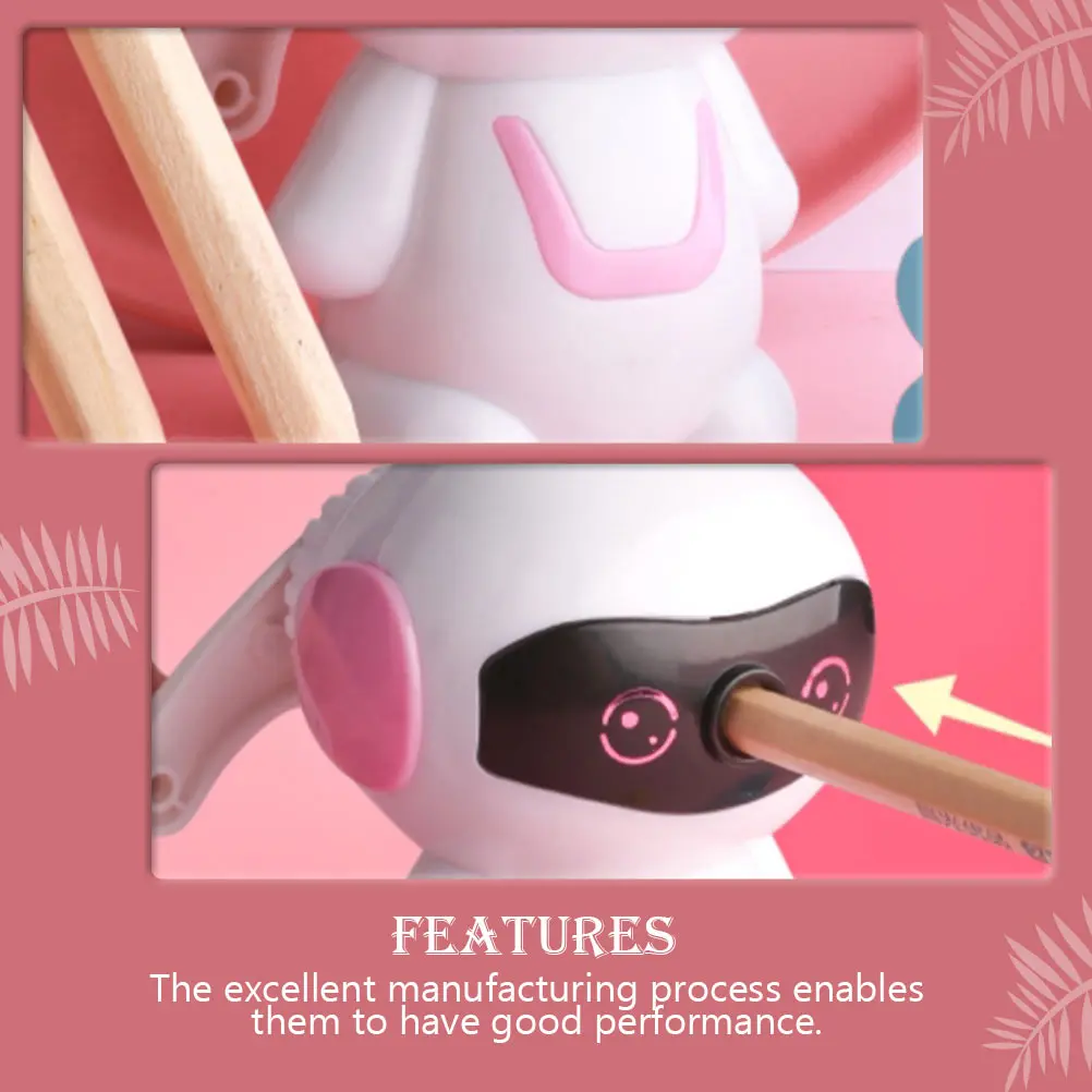 

Cartoon Robot Pencil Sharpener Pink Plastic H Crank Student Manual Kids Smooth Practical Gift Long Use Performance