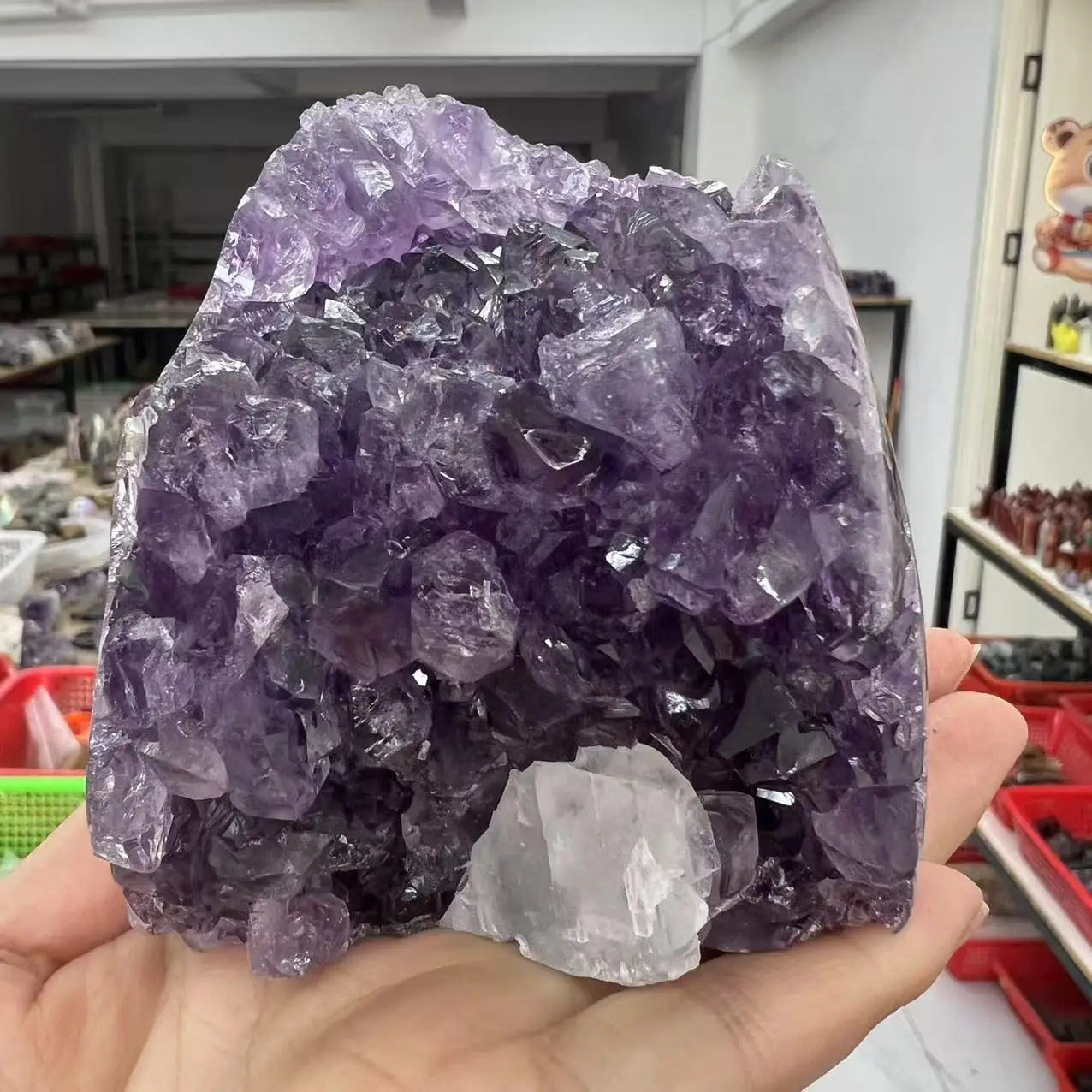 667 גרם אורוגוואי טבעי חלום אמתיסט קלציט קוורץ קריסטל