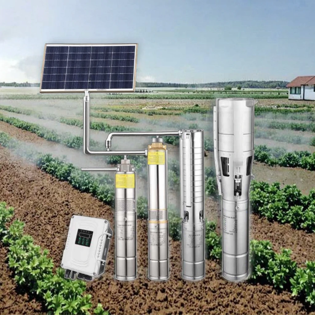 

Hot Sale Stainless Steel 4 Inch 1100w Submersible DC72V Solar Well Water Pump