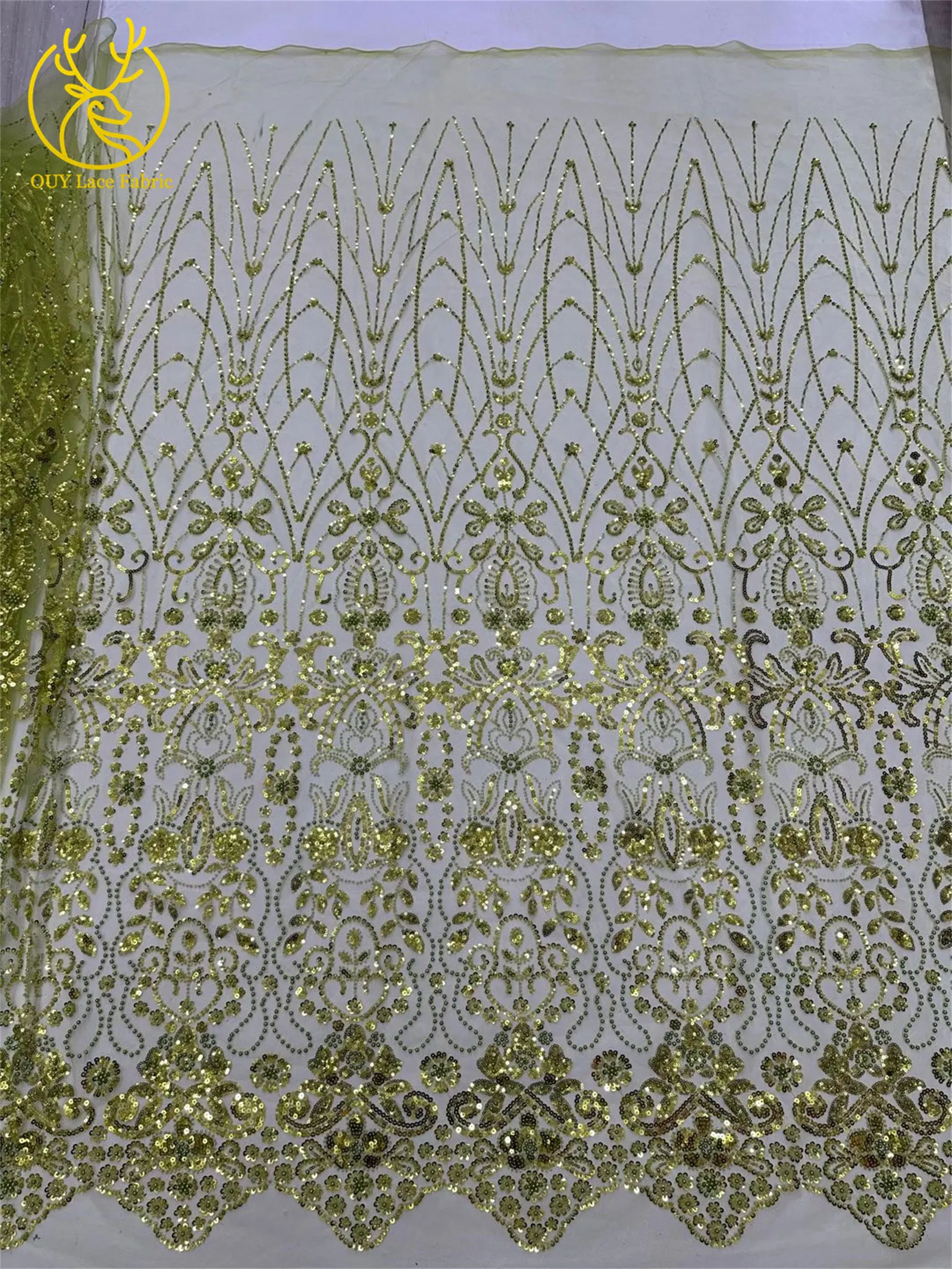 5 Yards meistverkaufter afrikanischer Pailletten-Spitzenstoff, hochwertige Mode, nigerianischer Perlen-Tüll-Spitzenstoff, Nähen von Partykleidern – Detail 13
