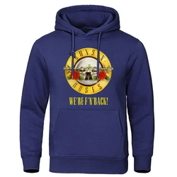 Guns N' Roses We'Re Back Metal Rock Style Hooded Mens Hip Hop Crewneck Hoodies Autumn Oversize Hoodie Harajuku Unisex Clothing