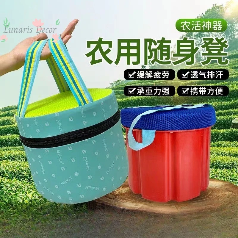 Lazy stool, follow-up bug picking chili peppers, mobile greenhouse, portable bench, portable stool
