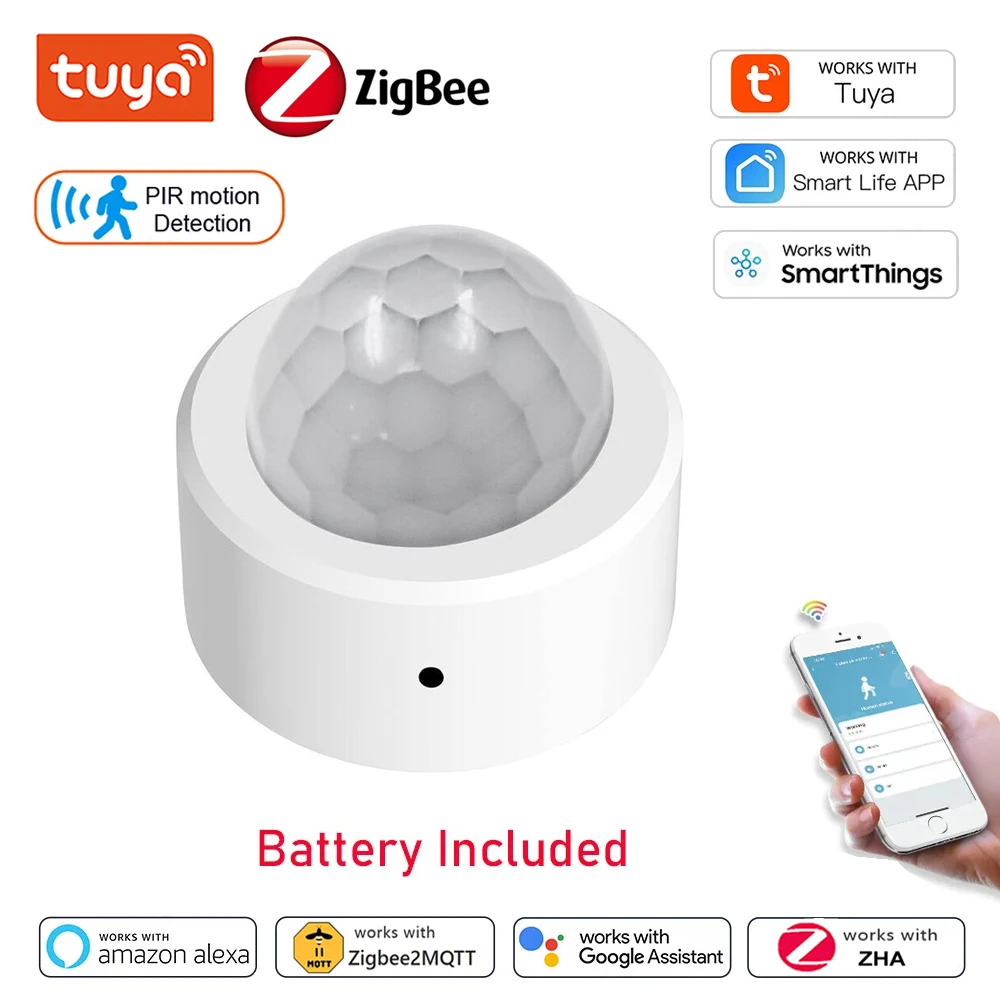 Zigbee Tuya 3.0 Sensor gerak, Sensor PIR Mini tubuh manusia pintar detektor inframerah Sensor Alarm keamanan bekerja dengan Gateway Z2M ZHA