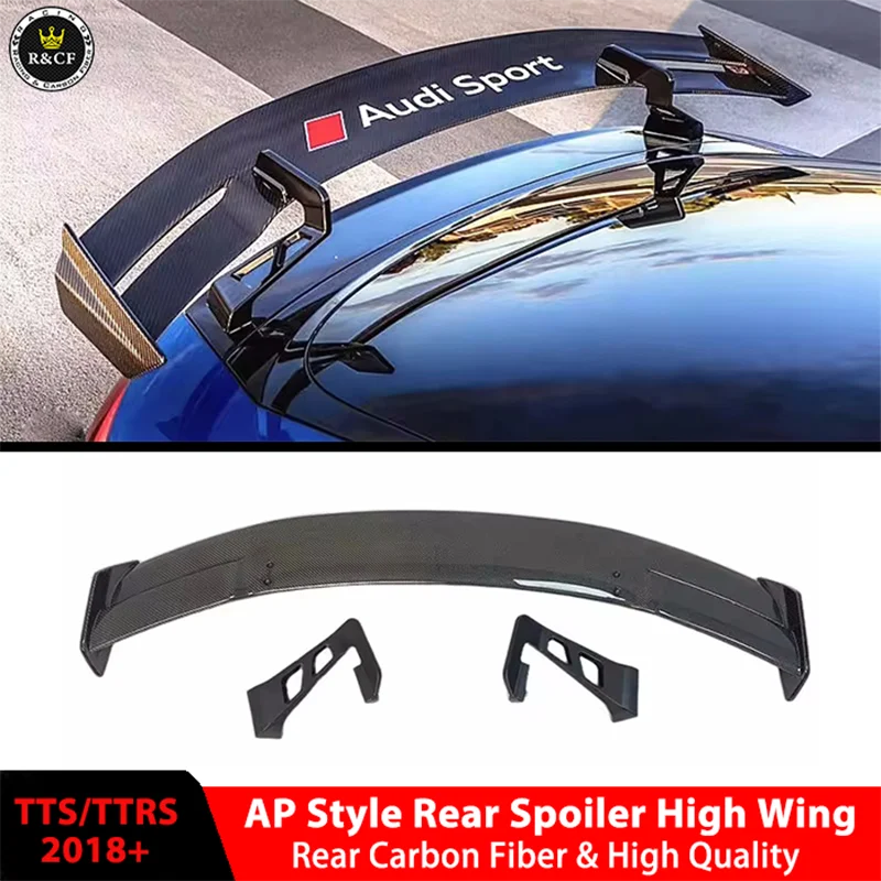 For Audi TTS TTRS MK3 Carbon Fiber Rear Spoiler Racing Spoiler Wing with hole cut Universal racing spoiler For Audi