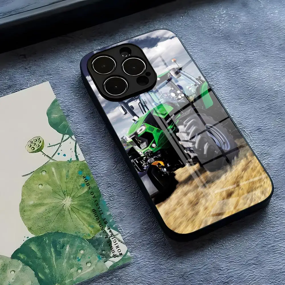 Funda de teléfono Tractor-Deutz Fahr para IPhone 17 16 15 14 Pro 11 13 12 Mini 6 8 7 Plus SE cristal diseño de lujo Cove