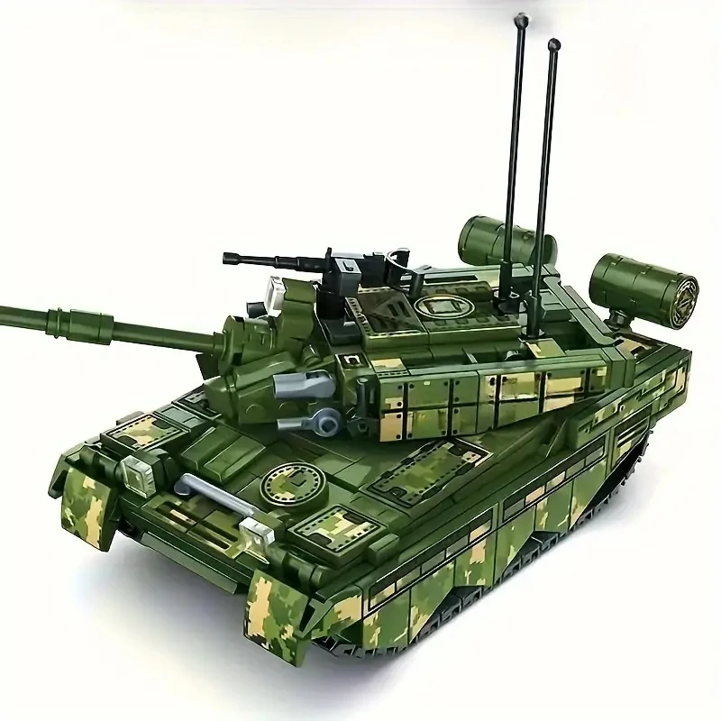 580+pcs Military Tank Model Building Blocks Set Type 99 Main Battle Tanks Truck With Soldiers Figures Toys For Kids