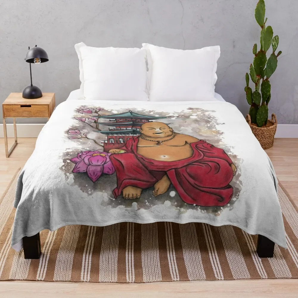 

Laughing Buddha Throw Blanket anime Bed Fashionable Bed covers Blankets