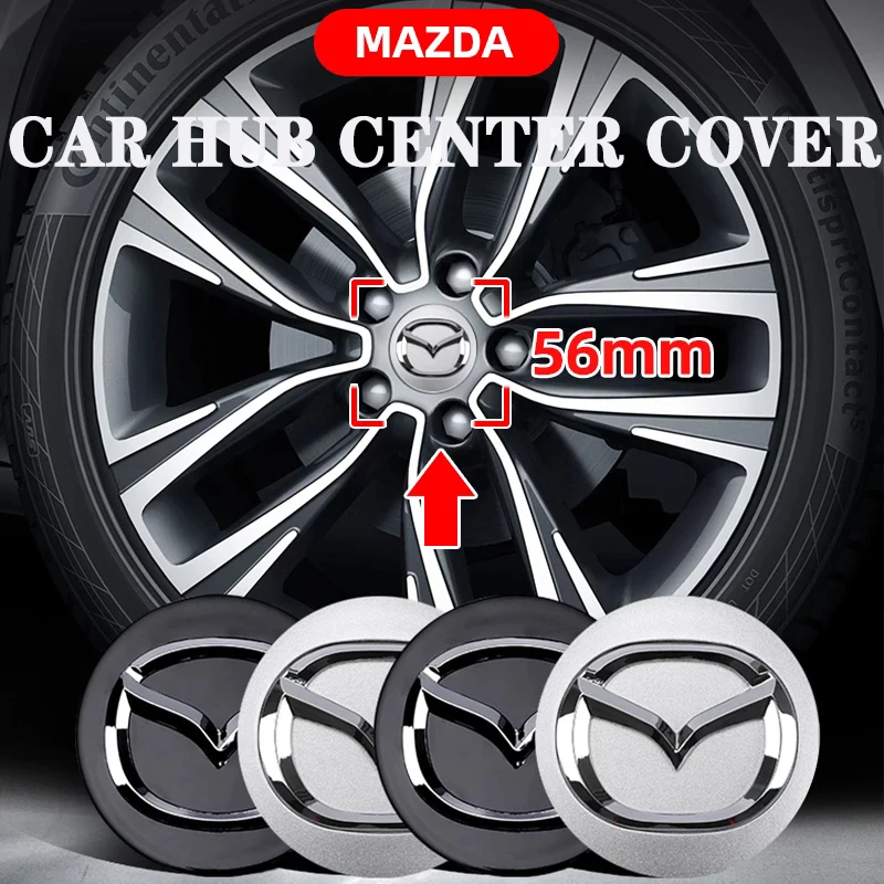 4pcs 56mm Wheel Center Cap Logo Hub Cover Badge Emblem For Mazda 6 3 CX5 2 CX7 Demio Atenza Axela MX30 CX30 CX3 CX9 MX5 RX8 RX7