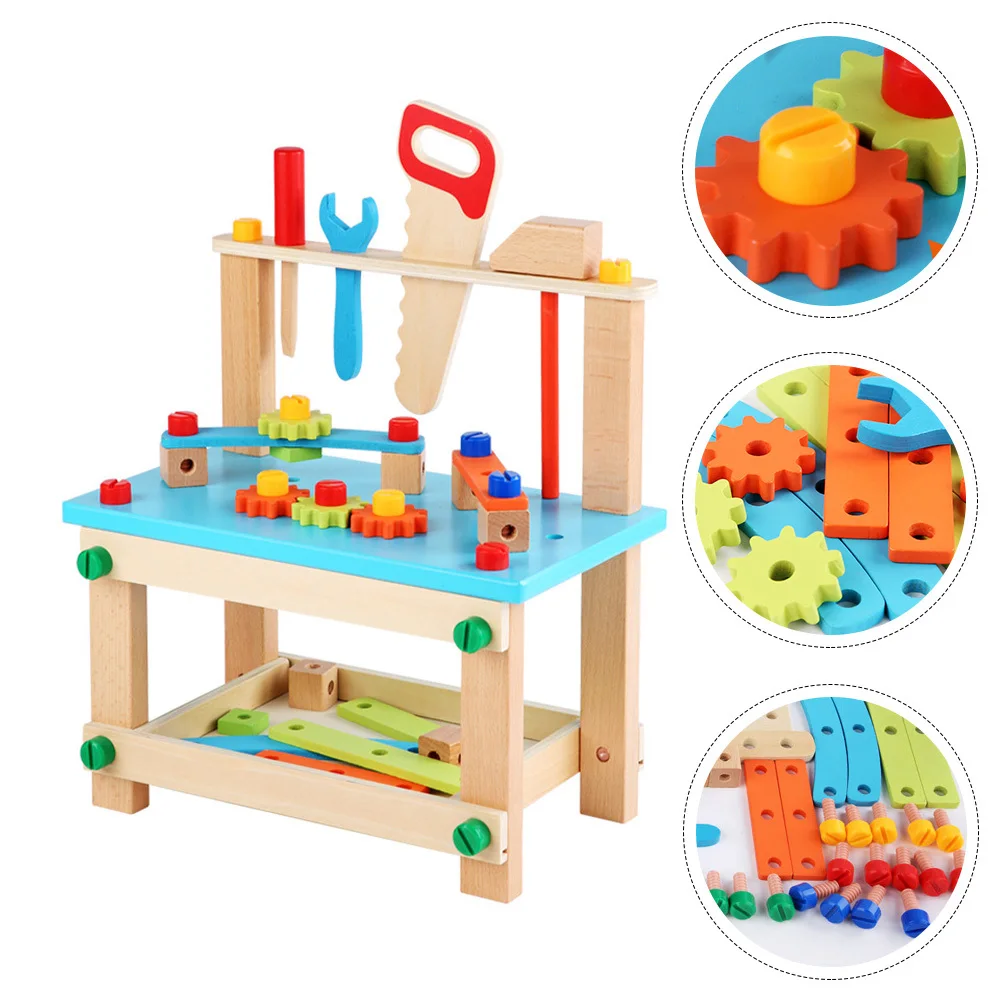 مجموعة واحدة من أدوات تجميع الأطفال كرسي كرتوني يبدو سهل الإمساك ألعاب تعليمية بألوان زاهية من الخشب المتين للتعلم المبكر