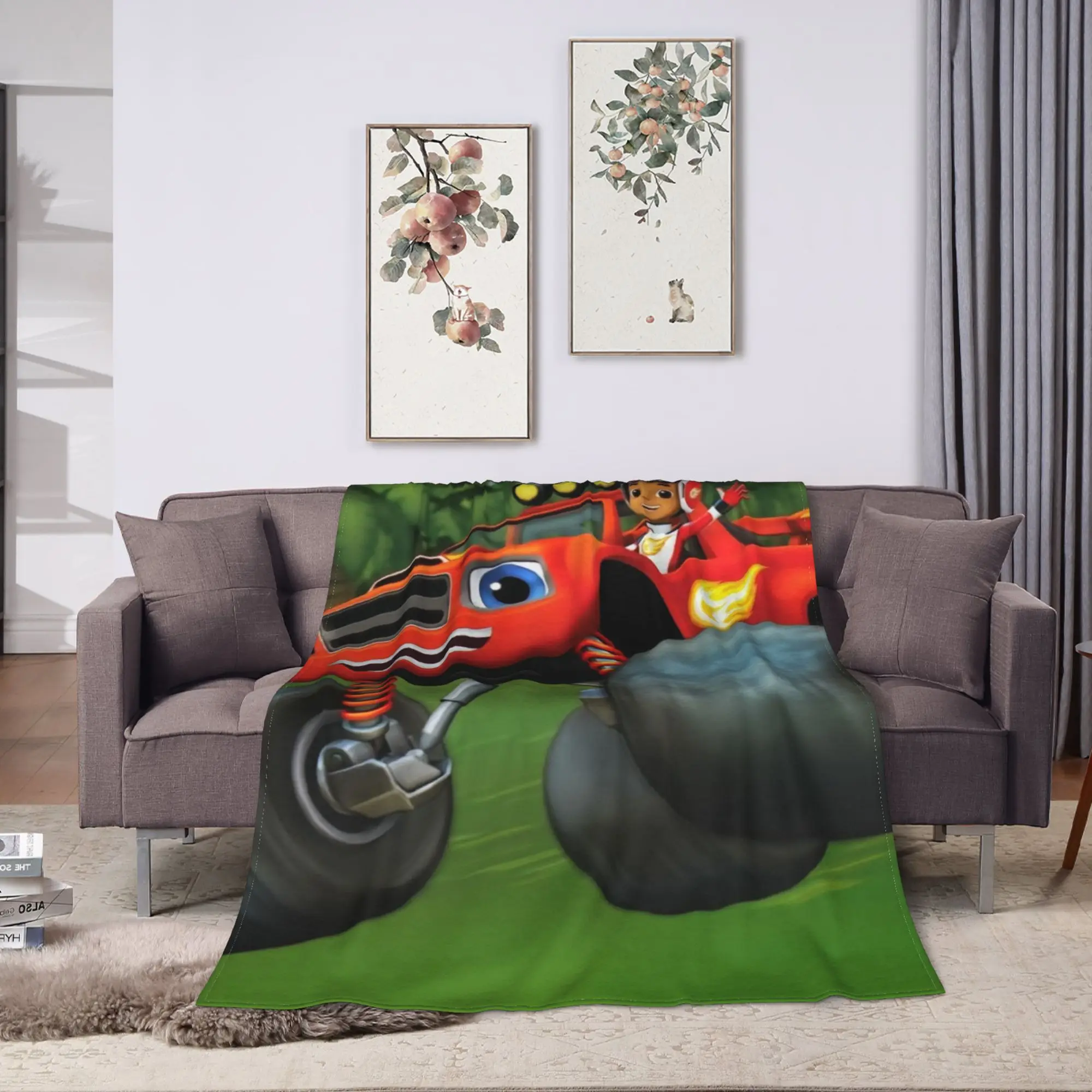 Blaze and the Monster M-Machines  Blanket  Super Soft Fashion Plush Bedding Throws For Travel Office Flannel Bedspread Bed Cover
