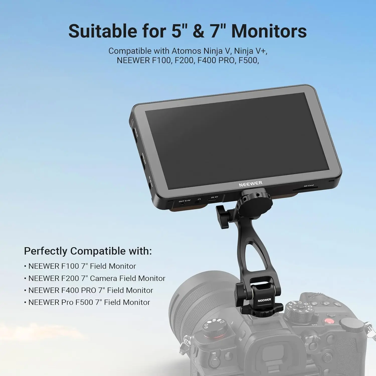 NEEWER 2 Axis Monitor Mount Adapter, 5