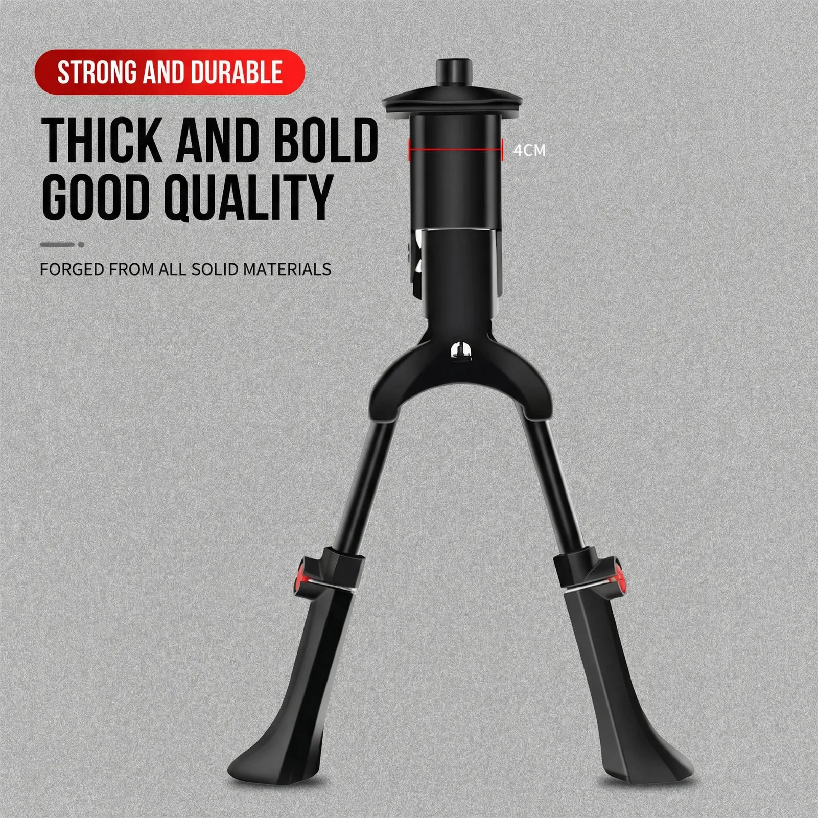 Soporte de doble pierna para bicicleta de montaña, soporte de estacionamiento de bicicleta de acero resistente para reparación de bicicletas de carretera