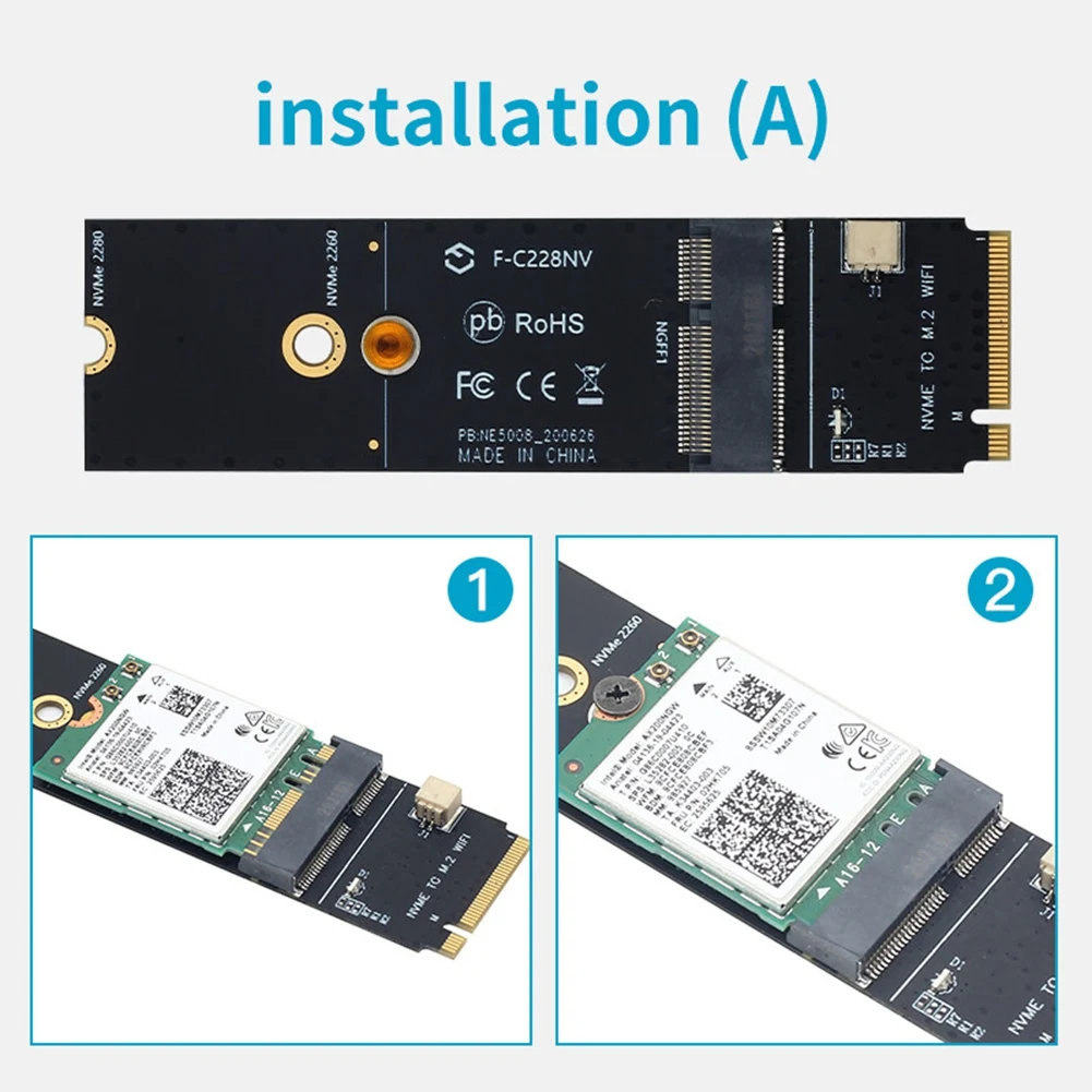 NGFF M.2 A/A + E Key Slot A M.2M Key PCIe pci-express adaptador de tarjeta WiFi NVMe adaptador de tarjeta LAN inalámbrica