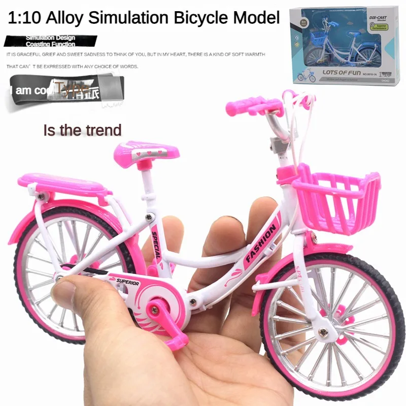 1:10 bicicleta de aleación modelo de coche de dibujos animados, juguete para niños, lote mixto, nuevo producto