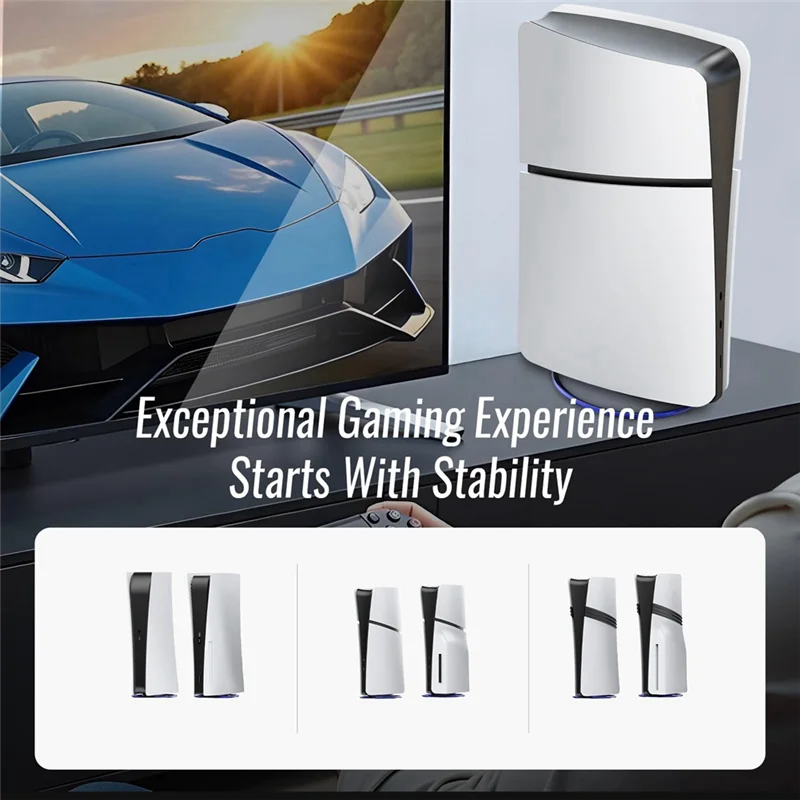 A003 수직 스탠드 게임 콘솔 호스트 스탠드 PS5 Pro/PS5 Slim/PS5 콘솔 블루 용 미끄럼 방지베이스 스탠드 교체