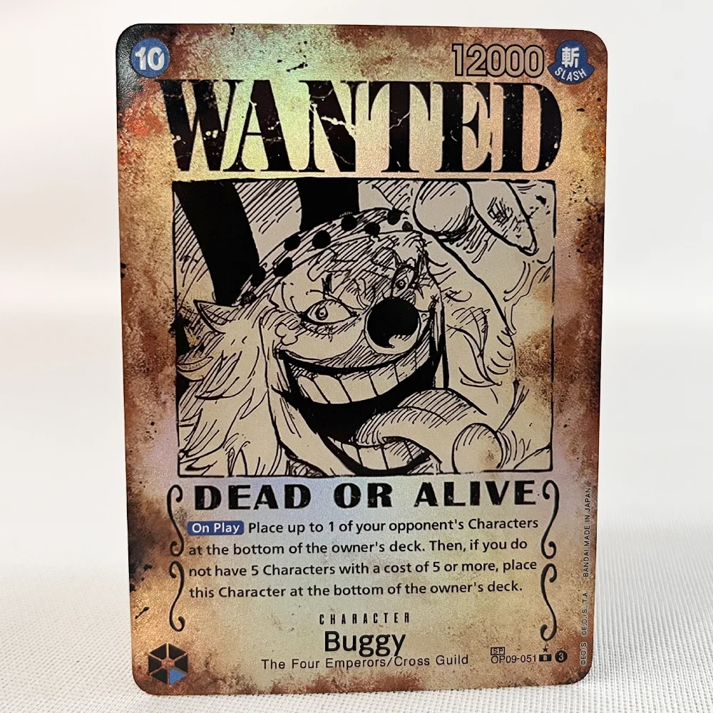 Tarjeta de juego proxy estilo cartel Retro de una pieza, Luffy Buggy Shanks Ace Anime OPCG/PTCG, tarjeta comercial de colección