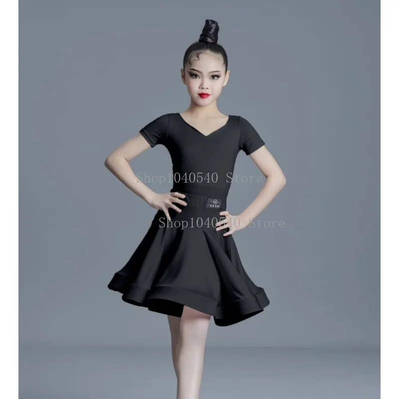 소녀의 라틴 댄스 대회 유니폼 고급 공연 연습 세트 전문 표준 대회 규정 수업