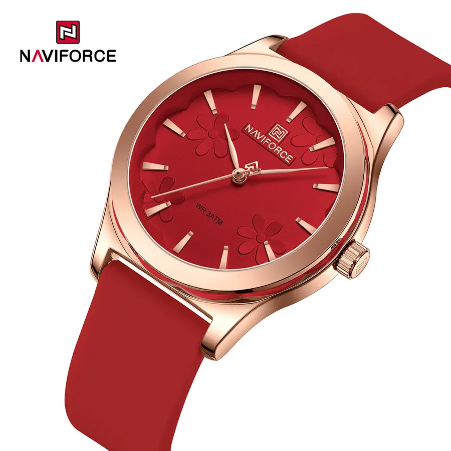 

NAVIFORCE Top Brand Women's Watches Silicone Strap Wrist watch Women Quartz Watches Clock Gift Reloj Mujer relogios feminino