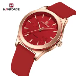 NAVIFORCE-Montre-bracelet à quartz pour femme, bracelet en silicone, horloge cadeau, marque supérieure