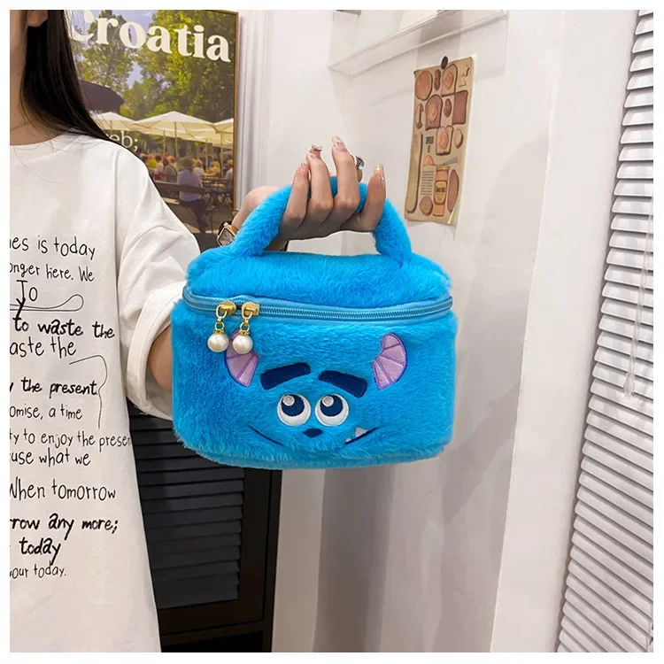 Disney-bolsa de cosméticos Lilo & Stitch para mujer, bolso de cubo portátil de dibujos animados de Disney, bolsas de almacenamiento de gran