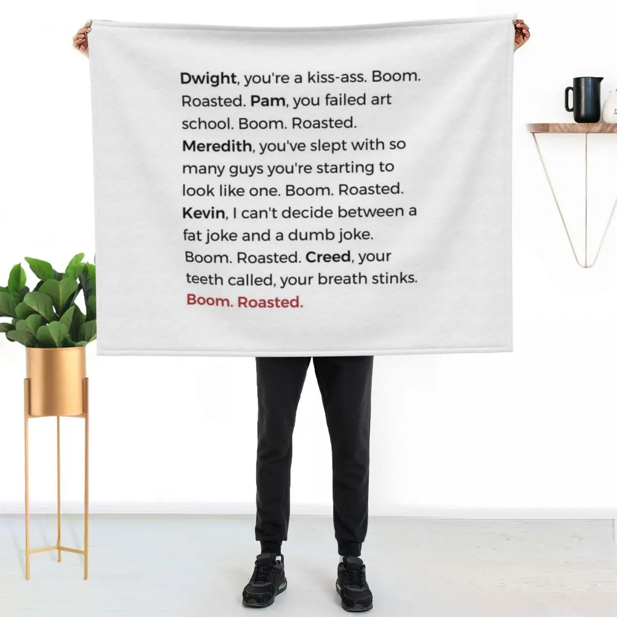 

The Office - Boom. Roasted. Throw Blanket Multi Purpose Soft Warm Blanket for Home Travel