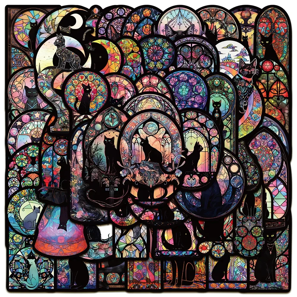

10/30/50pcs Goth Magic Black Cats Stickers Aesthetic Cool Waterproof Graffiti Skateboard Motorcycle Car Laptop Vinyl Sticker Toy