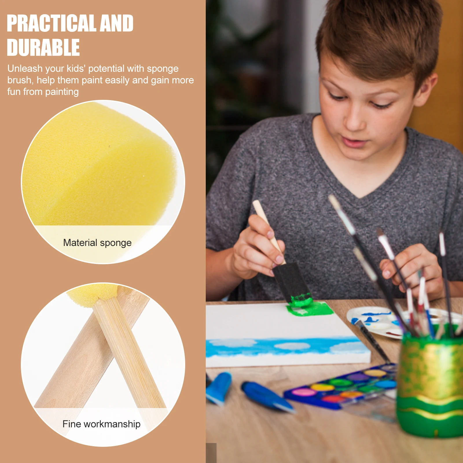 

25 Pcs PAINTING BRUSH Kids Sponge Brushes Childrens Sponges Stamps for Small Drawing Foam