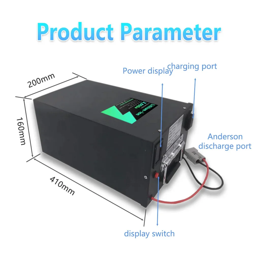 36V 60Ah Li ion  Lithium Polymer Battery Pack Built in Bluetooth BMS Perfect For electric motorcycle tricycle + 10A charger