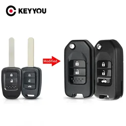 KEYYOU 1PCS NEW 2/3 Buttons For Honda Accord FIT XRV VEZEL CITY JAZZ CIVIC HRV CRV 2016 2017 FRV Modified Remote Key Shell Case