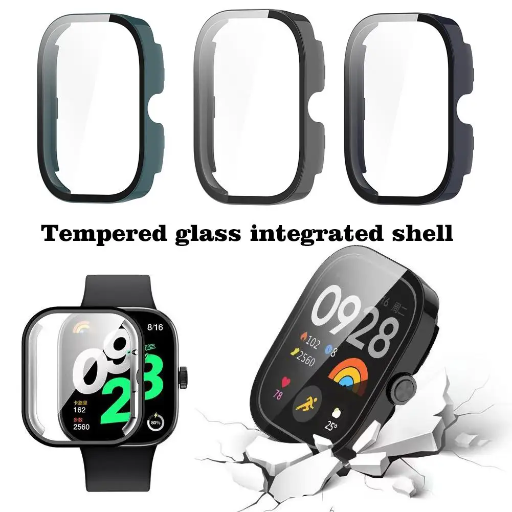 Tempered Glass +PC Case For Redmi Watch 5 Active/5 Lite All-Around Screen Protector Hard PC Bumper Anti-drop Protective Cas N4E1