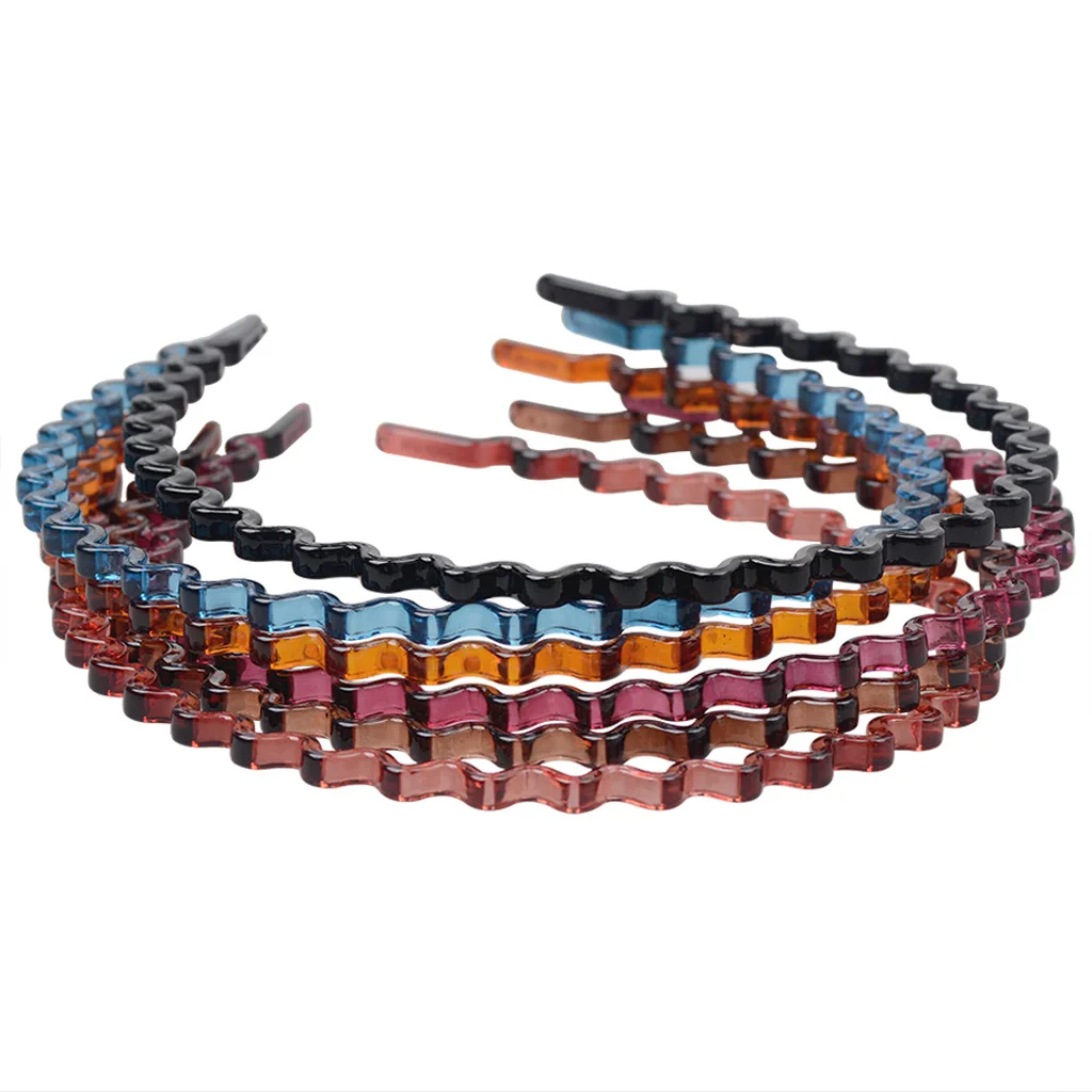 

Fashion Metal Hair Band for Men Women Unisex Black Waved Hair Head Hoop Sports Headband Hairband Hair Accessories