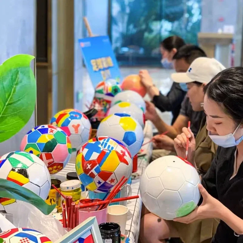 حجم 3/4/5 كرة القدم للأطفال DIY تلوين رسمت كرة القدم الأبيض قابلة للإعلان في الهواء الطلق تدريب كرة القدم مباراة الأولاد هدية #1